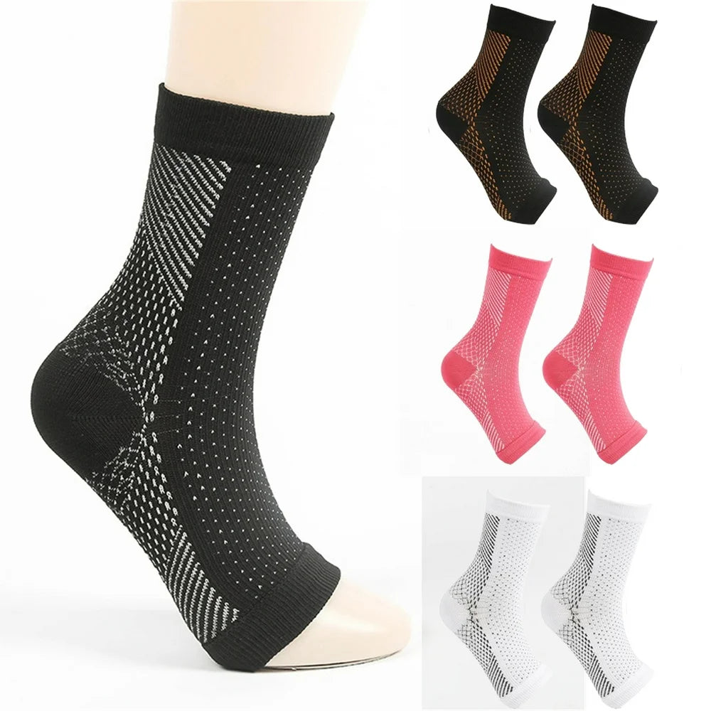 4 Pairs Socks Neuropathy Socks Compression Sleeves Soothe Socks for Neuropathy,Ankle Brace Compression(Multicolor,S/M)