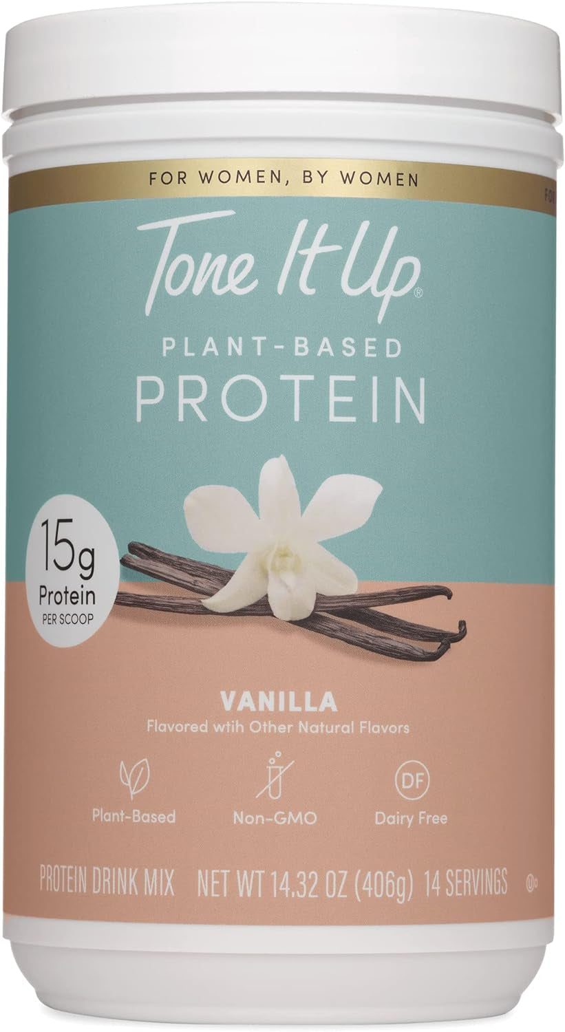 Tone It up Plant Based Protein Powder I Dairy Free, Gluten Free, Kosher, Non-Gmo Pea & Chia Protein and Oat Milk I for Women I 14 Servings, 15G of Protein – Vanilla