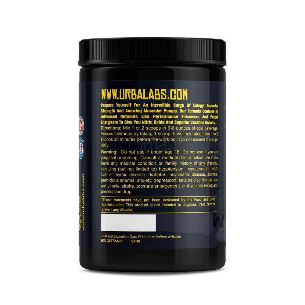 Urbalabs Superstrong Extreme Pre Workout Powder Pump up Beta Alanine, L-Taurine, Caffeine Extreme Energy & Focus, Nitric Oxide & Citrulline for Ultra Pump Jungle Juice