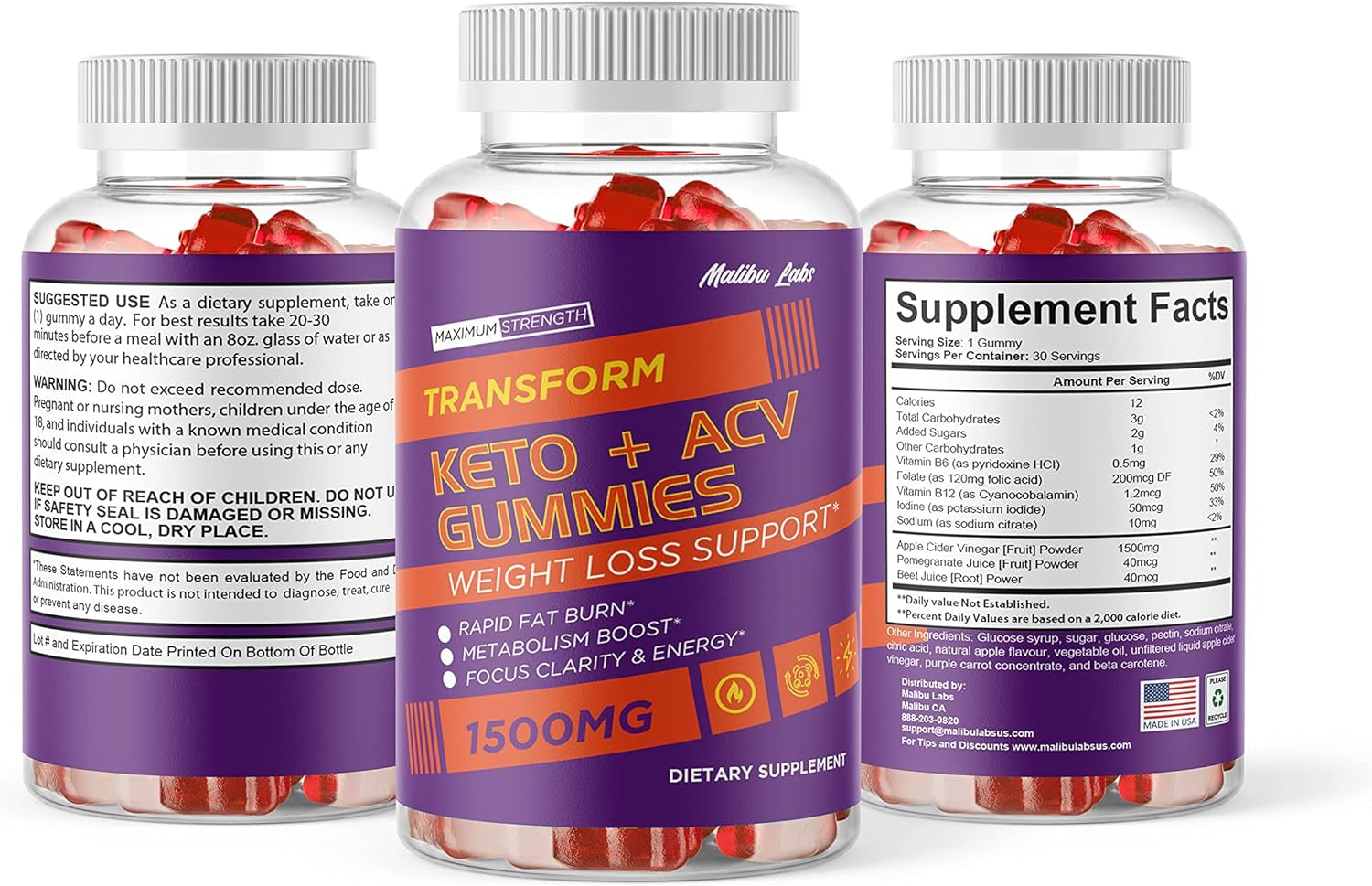 Transform ACV Gummies, Apple Cider Vinegar Ketosis, New Strong Time Released Formula, 1500Mg Once a Day, Ketogenic Support Supplement, Ketos Shark Gummy, (3 Pack) 90 Day Supply Tank