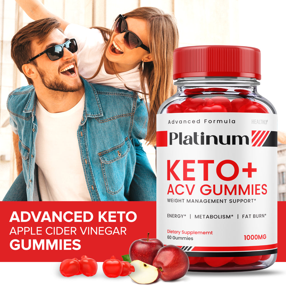 (3 Pack) Platinum Keto+ Keto ACV Gummies Advanced Formula Weight Management Support Fat Burn Metabolism (180 Gummies)