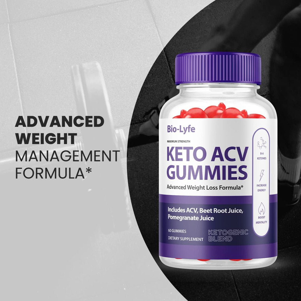 (2 Pack) Biolyfe Keto ACV Gummies - Energy & Focus Boosting Dietary Supplements for Weight Management & Metabolism - Fat Burn - 120 Gummies