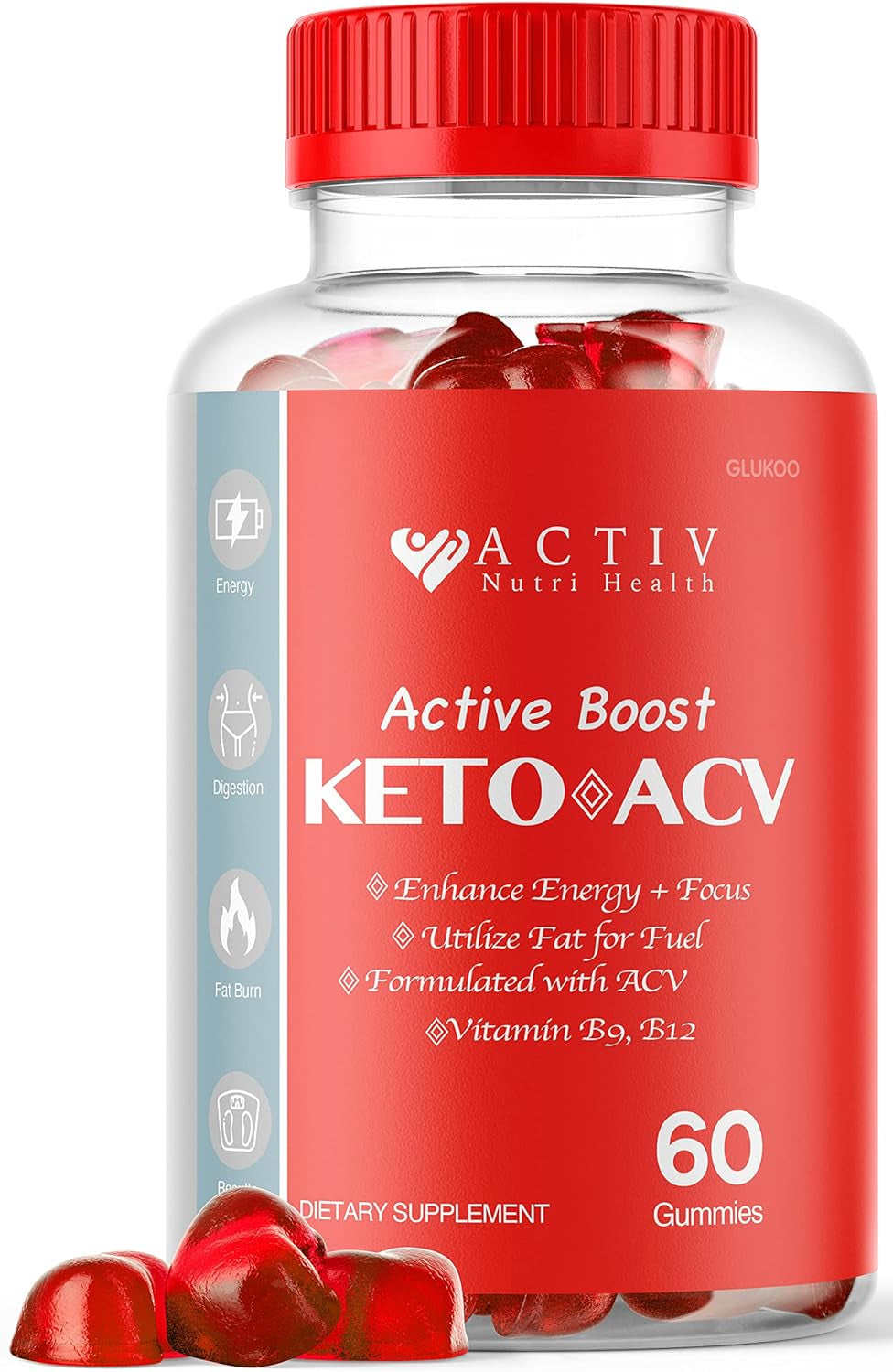 Activ Keto ACV Gummies - New Advanced Formula Active Boost Gummys, Apple Cider Vinegar Activgummies for Health, Activboost, 30 Days Supply