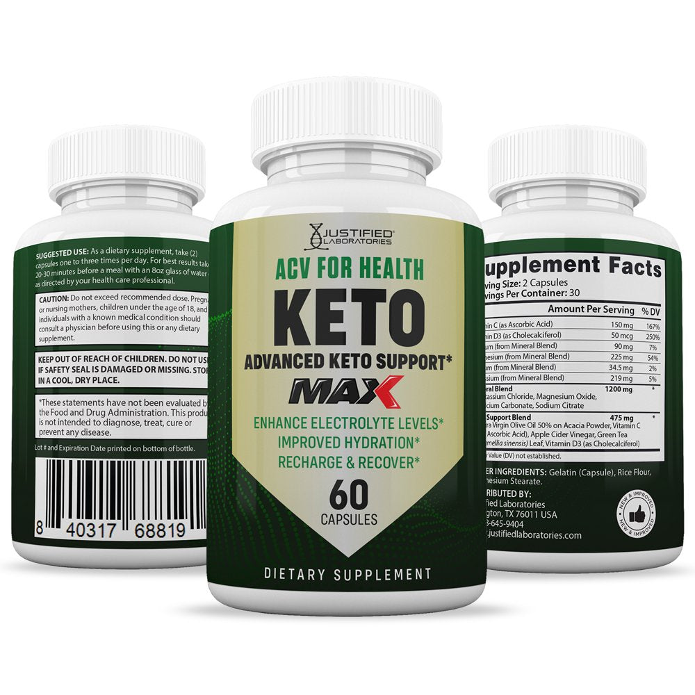 (5 Pack) ACV for Health Keto ACV MAX Pills 1675Mg Dietary Supplement 300 Capsules