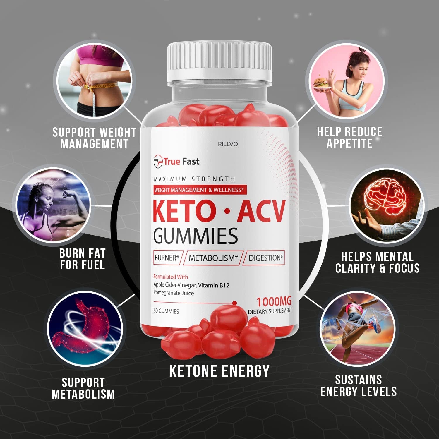 (3 Pack) True Fast Keto ACV Gummies True Fast Keto Advanced Formula Truefast Keto Gummies (180 Gummies)