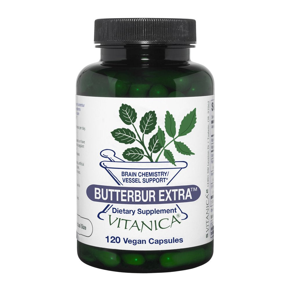 Vitanica Butterbur Extra, Brain Chemistry and Vessel Support, Vegan, 120 Capsules