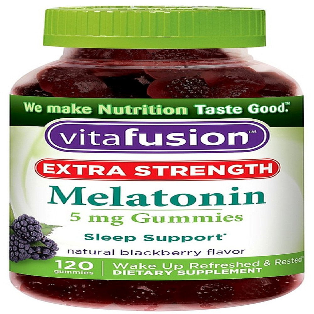 Vitafusion Extra Strength Melatonin Gummies, Blackberry 1 120 Each - (Pack of 2)