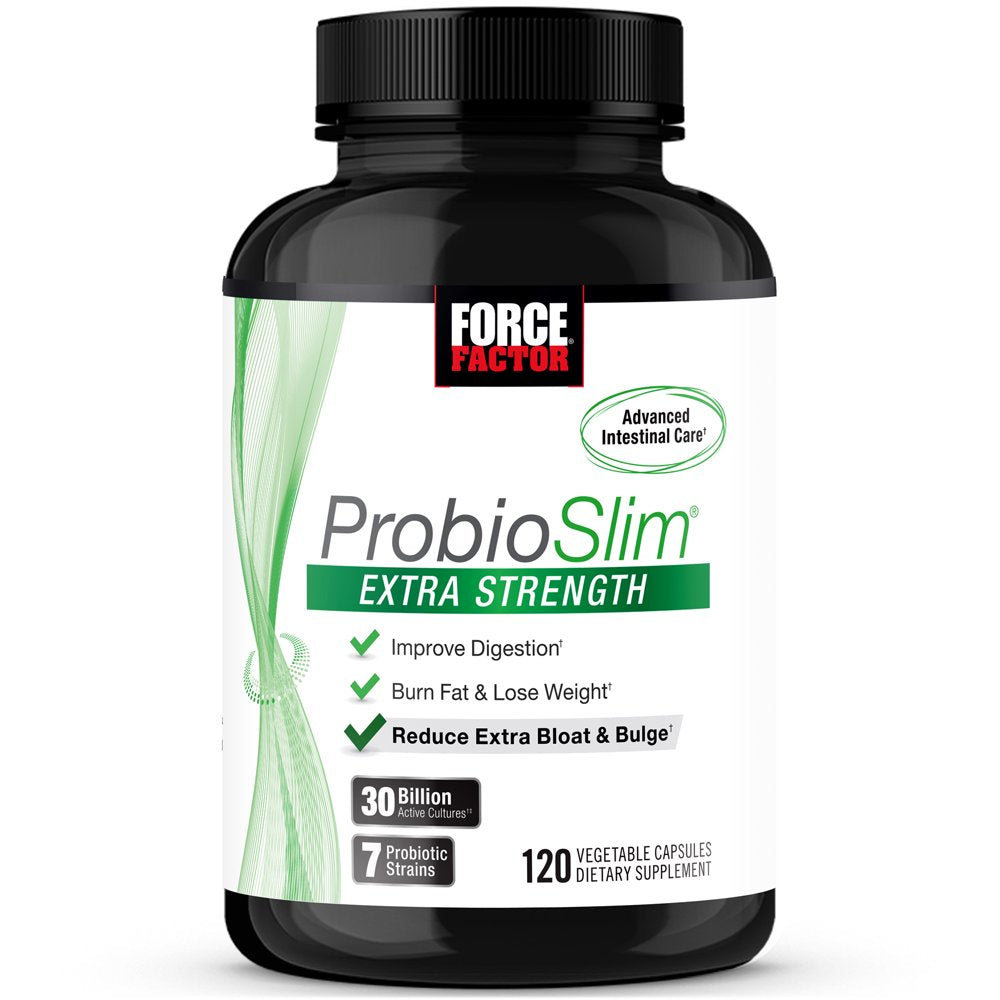 Force Factor Probioslim Extra Strength Probiotic Supplement, 30 Billion Cfus, 120 Capsules