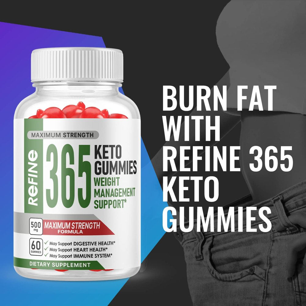 (1 Pack) Refine 365 Keto Gummies - Supplement for Weight Loss - Energy & Focus Boosting Dietary Supplements for Weight Management & Metabolism - Fat Burn - 60 Gummies