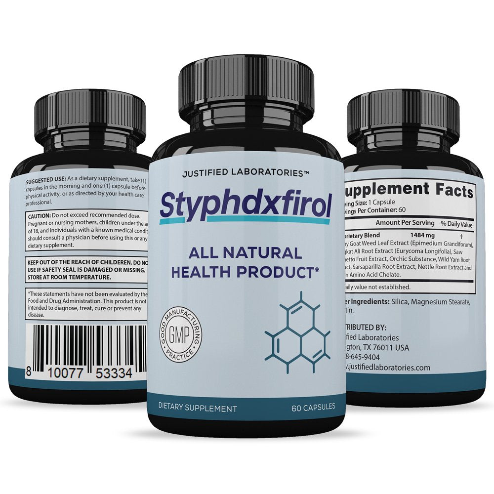 (5 Pack) Styphdxfirol 1484MG All Natural Advanced Men'S Heath Performance Formula 300 Capsules