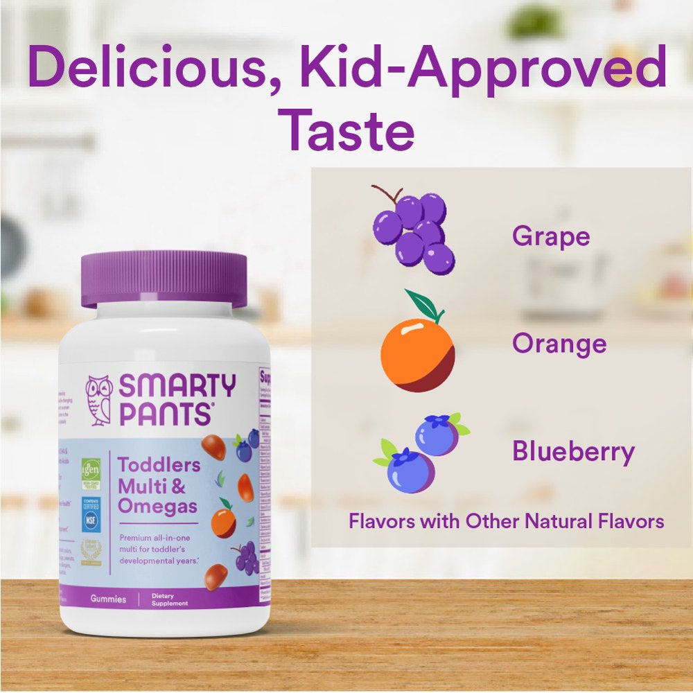 Smartypants Toddler Multi & Omega 3 Fish Oil Gummy Vitamins with D3, C & B12 - 70 Ct