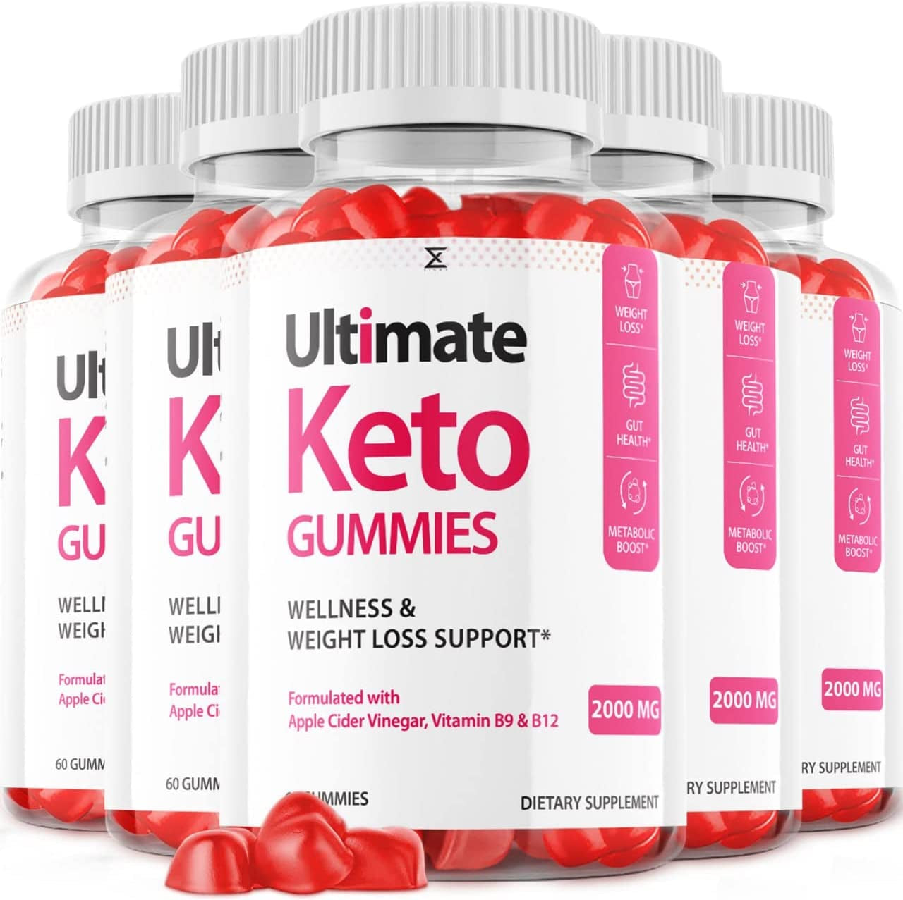 (5 Pack) Ultimate Keto Gummies for Loss Max Potency ACV Ultimate Keto (300 Gummies)