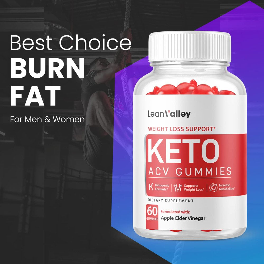 (1 Pack) Lean Valley Keto ACV Gummies - Supplement for Weight Loss - Energy & Focus Boosting Dietary Supplements for Weight Management & Metabolism - Fat Burn - 60 Gummies