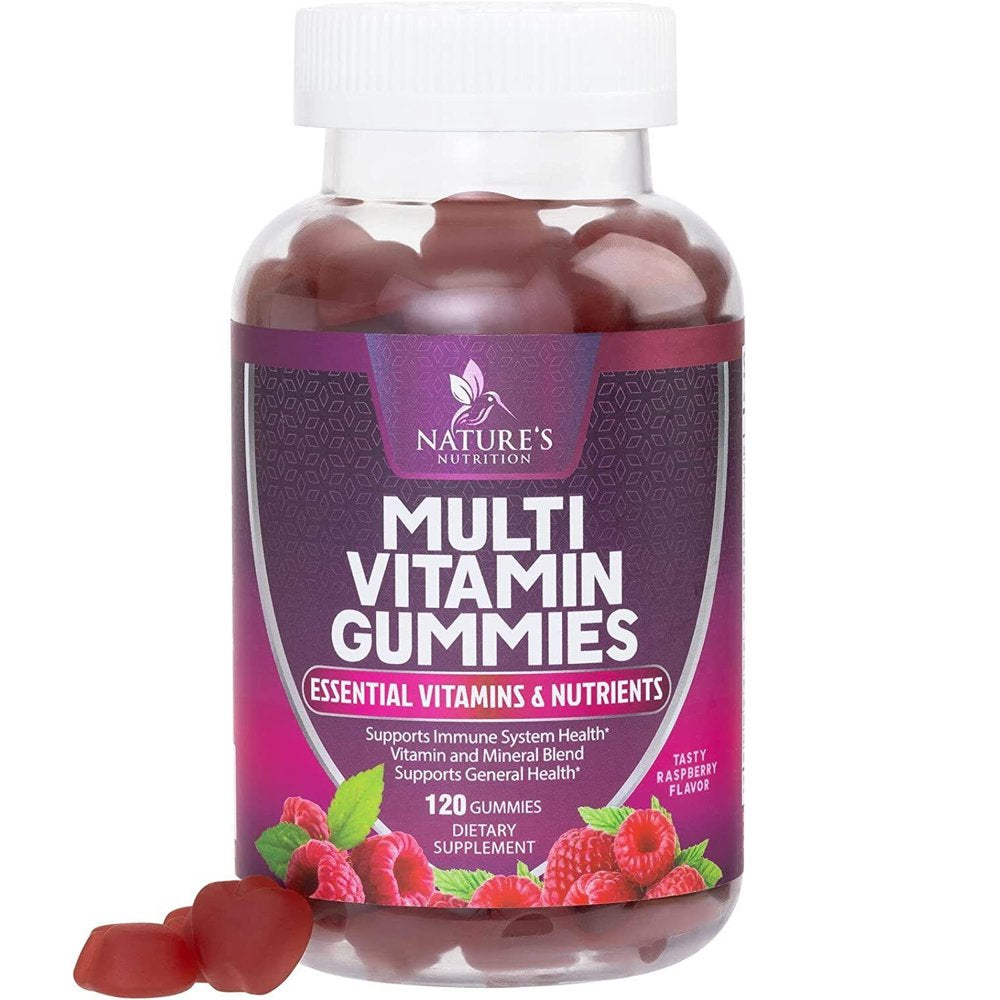 Nature'S Nutrition Adult Multivitamin Gummies with Zinc, Vitamin C, D3, B12, Biotin for Men & Women, 120 Ct.
