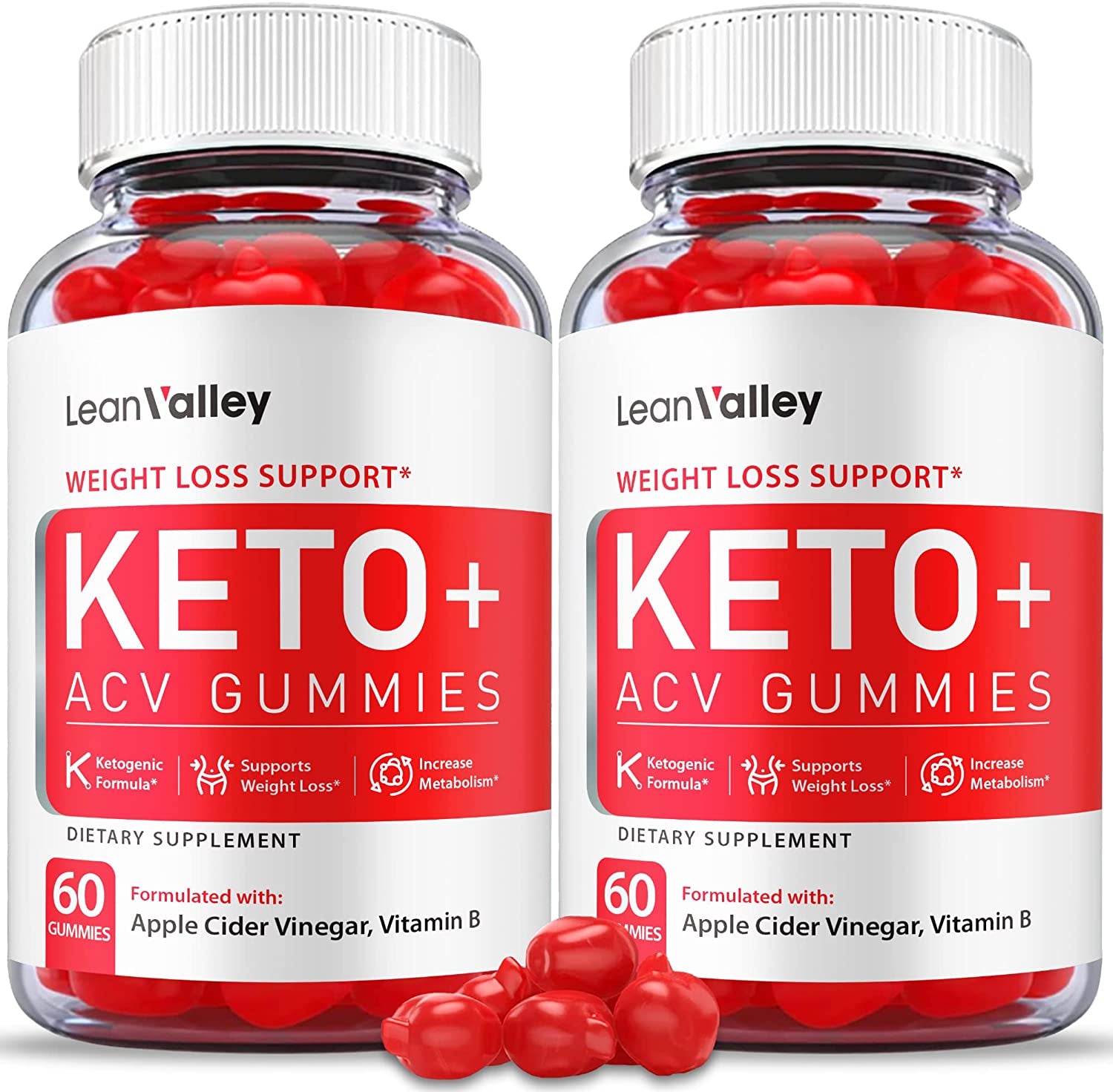 (2 Pack) Lean Valley Keto ACV Gummies, Lean Valley Keto Gummies, Vegan, Non GMO 1000Mg Advanced Formula, Lean Valley Gummies, Lean Valley ACV Gummies with Apple Cider Vinegar, B12, B6 (120 Gummies)