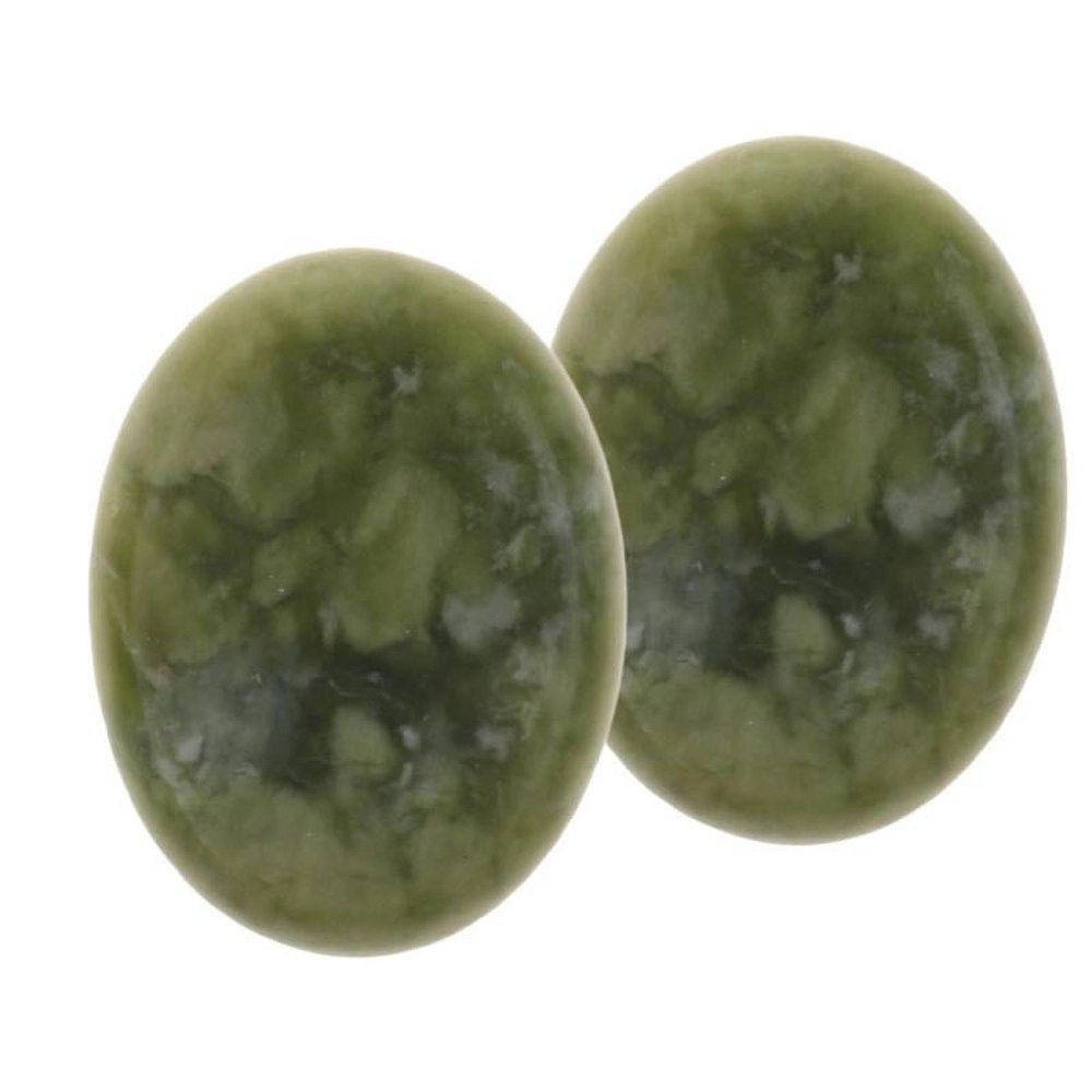 2 Pieces Natural Jade Massage Stones for Body Relaxing Spa Massage Stones (1.2 X 1.57 Inches)