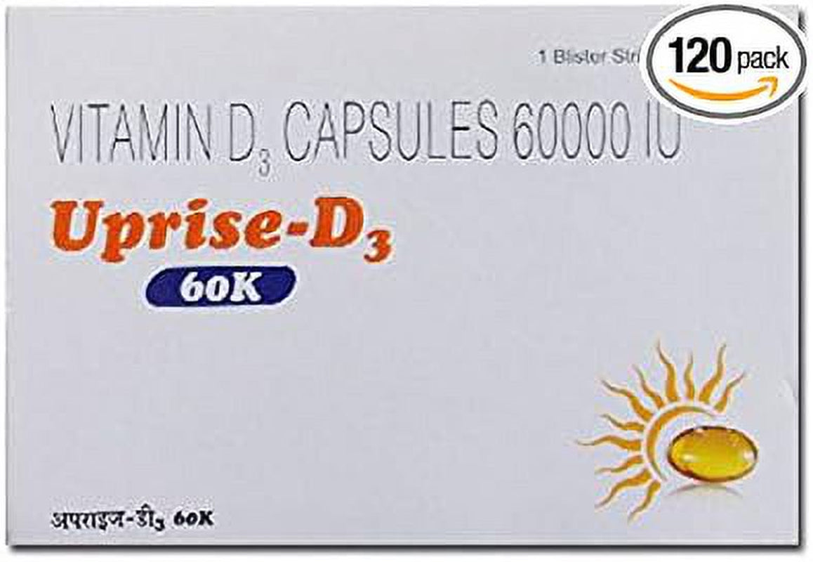 Vitamin D3 CHOLECALCIFEROL 60000 IU (4 Cap) X 2 Boxes