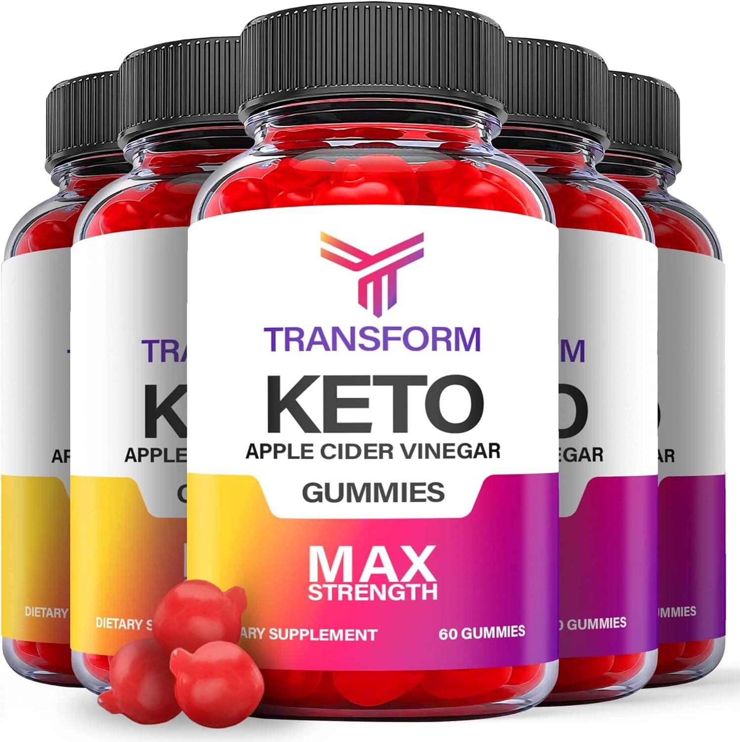 Transform Keto Gummies - Vegan, Non GMO - Transform ACV Keto Gummies with Apple Cider Vinegar, Transform Keto Gummies with ACV for Ketosis, Advanced Formula Ketogenic (5 Pack)