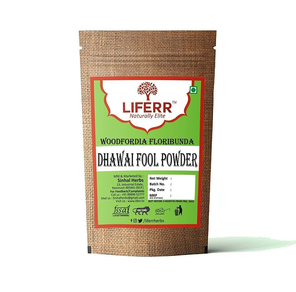 WWWWW LIFERR Dhawai Flower Powder | Dhataki Flower | Woodfordia Fruticosa Powder | Velakkai Flower Powder | Dowari Flower Powder (200G)