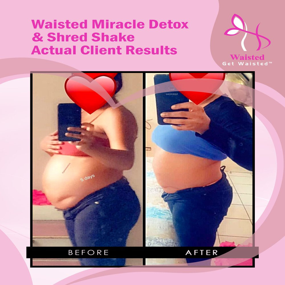 Waisted Miracle Detox & Shred Shake, Shred Belly Fat, Get Rid of Bloating, Toxins, Parasites, Feces and Kickstart Your Metabolism, 15 Servings