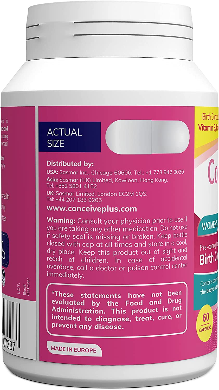 CONCEIVE plus Birth Control Detox, 30-Day Program, 60 Capsules, Hormone Balance, Fertility Support, Birth Control Cleanse, Prenatal Vitamins for Women