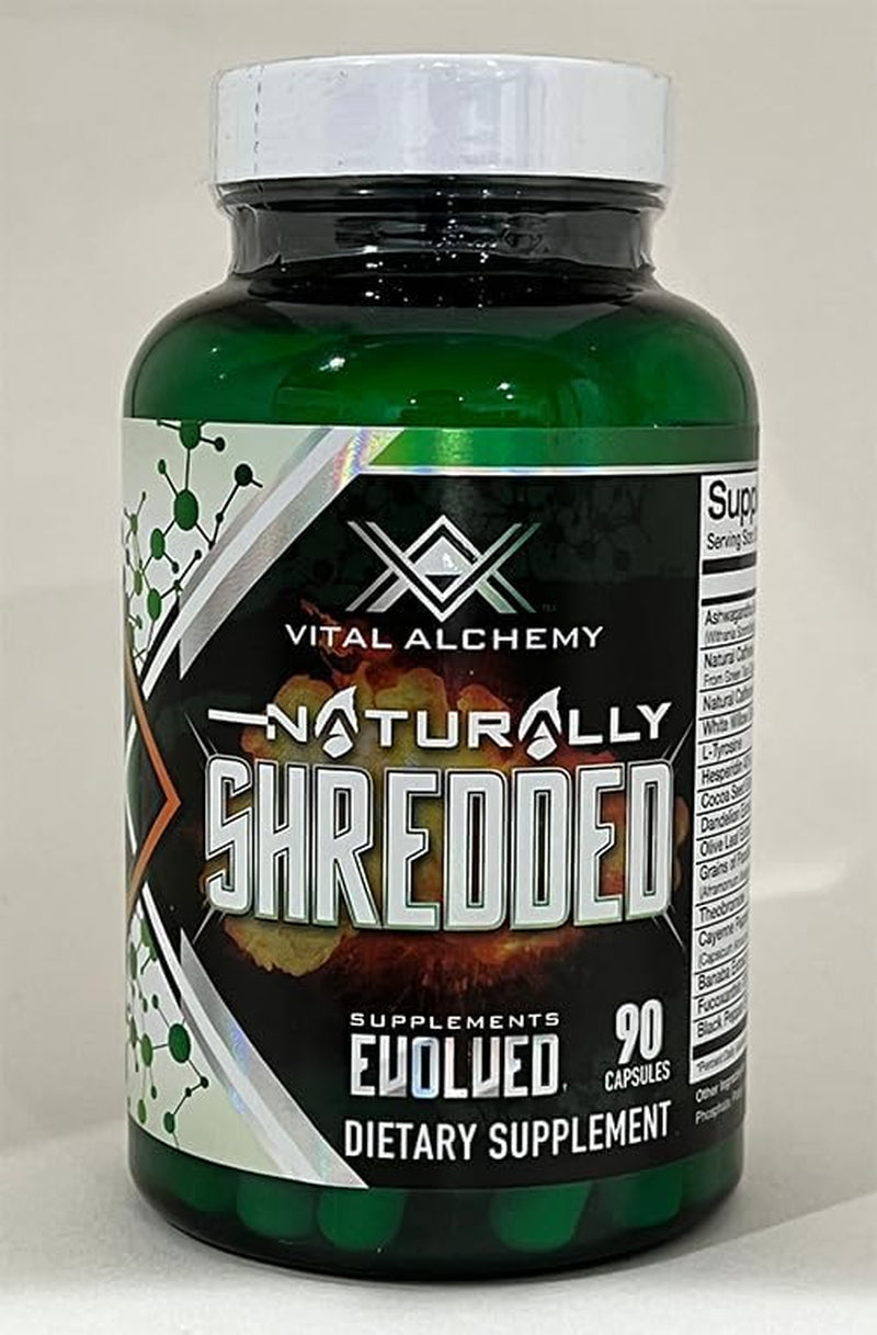 Vital Alchemy Naturally Shredded Supplement with Ashwagandha(Ksm-66), Theobromine, Dandelion, L-Tyrosine, Caffeine Extract, for Mood, Cortisol Manager, Keto Support All in One