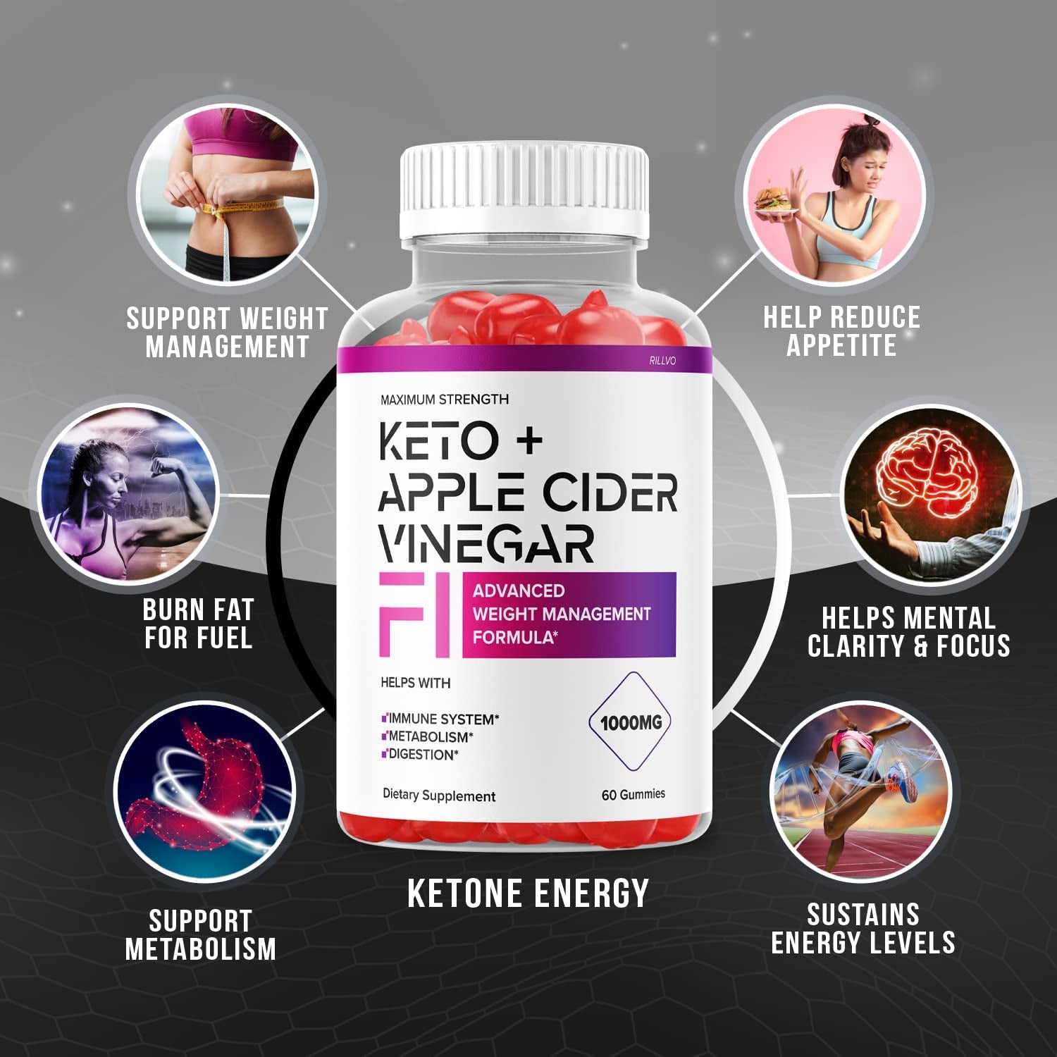 (3 Pack) F1 Keto Gummies Keto ACV Gummies Apple Cider Vinegar F1 ACV Gummies Advanced Formula (180 Gummies)