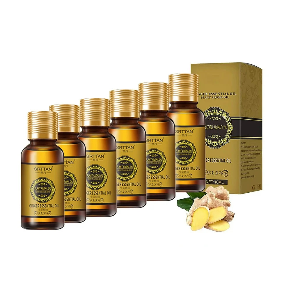 Thsue Belly Drainage Ginger Oil, Ginger Oil Lymphatic Drainage Massage, Belly off Slimming Massage Oil on Stomach, Ginger Essential Oil for Swelling and Pain Relief