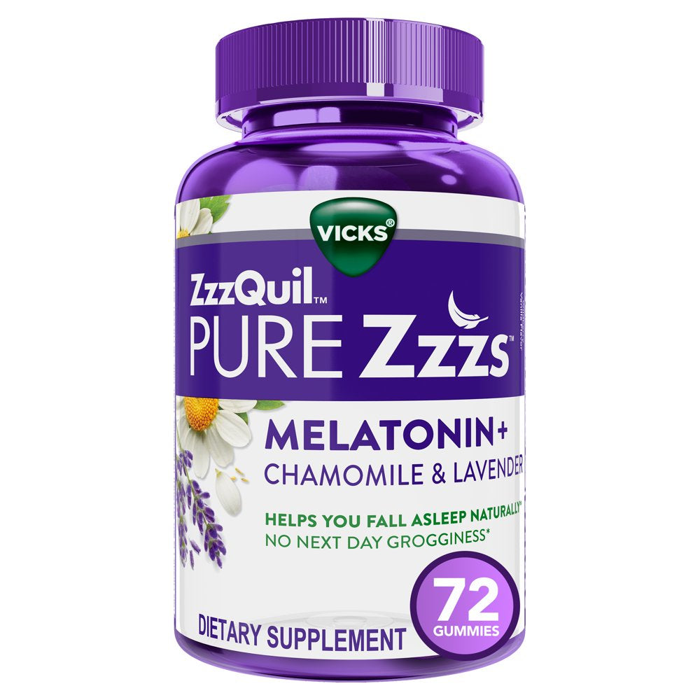 Vicks Zzzquil Pure Zzzs Sleep Aid Supplement Gummies, 2Mg Melatonin, 72 Ct