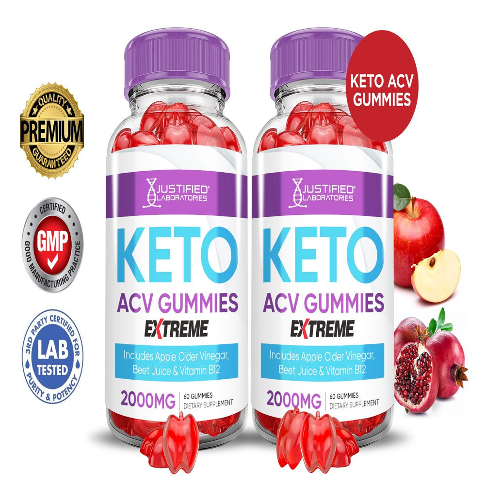 (2 Pack) Generic Keto Extreme ACV Gummies 2000Mg Dietary Supplement 120 Gummys