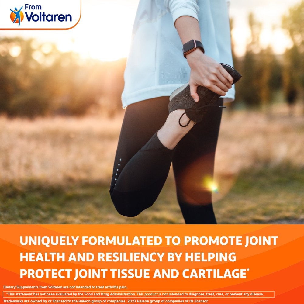 Joint Health & Bone Strength Dietary Supplement from Voltaren, with UC-II® Collagen, Calcium, and Vitamin D – 30 Count Bottle