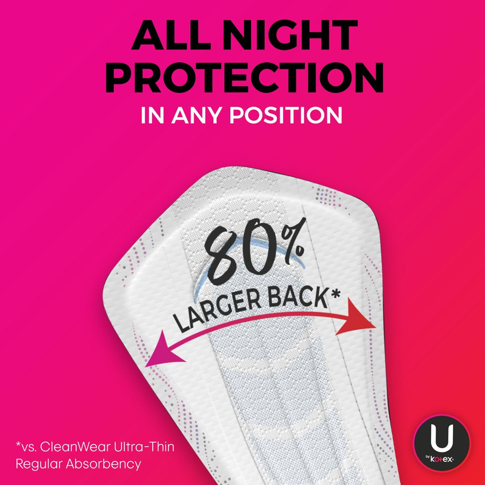 U by Kotex Allnighter Ultra Thin Extra Heavy Overnight Pads with Wings, 20 Count