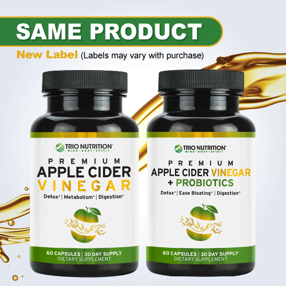 Trio Nutrition Apple Cider Vinegar Dietary Supplements | ACV with Mother