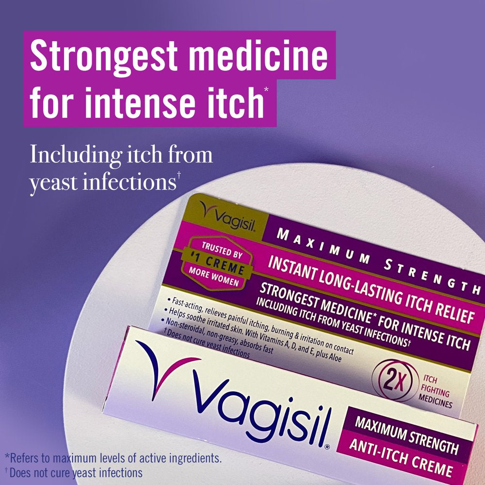 Vagisil Maximum Strength Anti-Itch Cream, 1 Oz