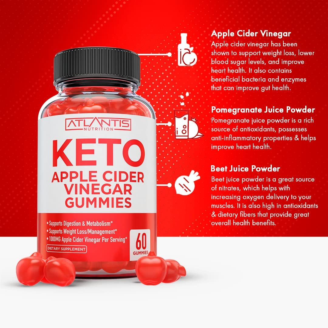 60 Keto Apple Cider Vinegar Gummies Advanced Weight Loss + 60 Ashwagandha Gummies - 1500MG Ashwagandha per Serving