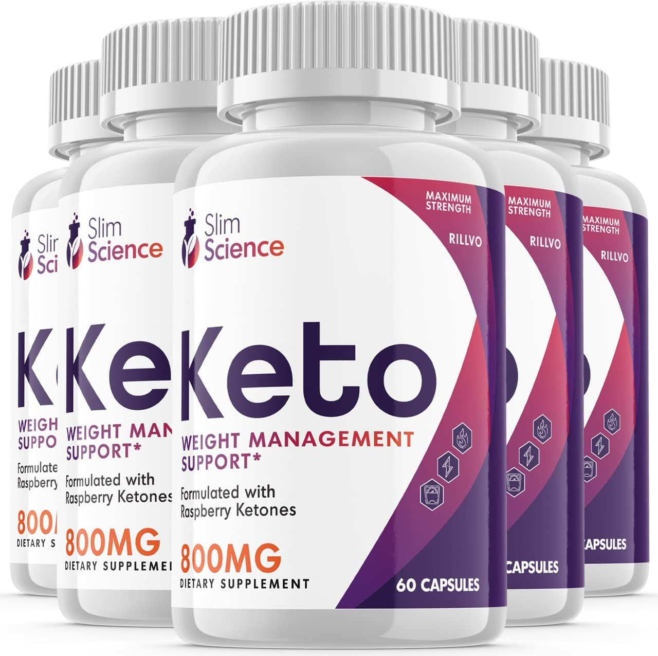 Rillvo (5 Pack) Slim Science Keto Pills Weight Management Support (300 Capsule)