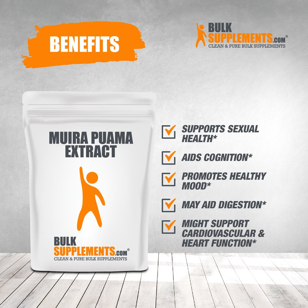 Bulksupplements.Com Muira Puama Extract - Brain Booster Energy (100 Grams)