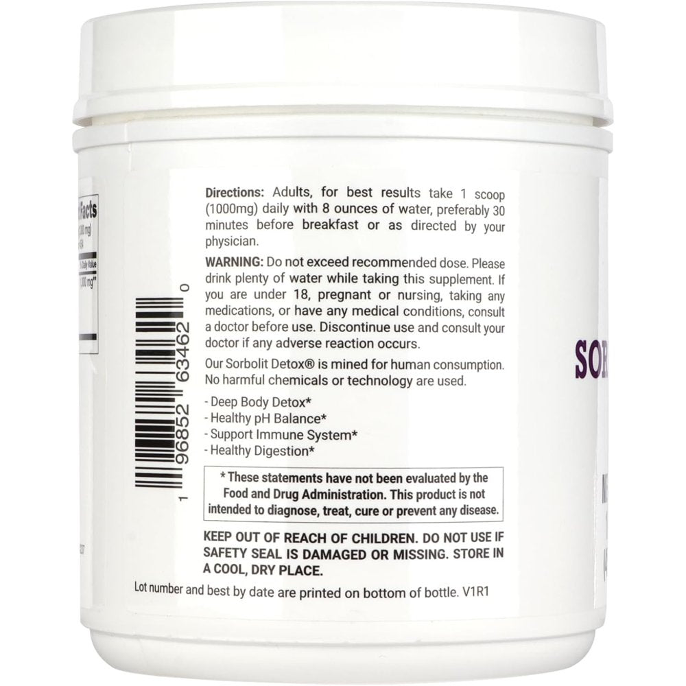 Zeolite Powder Sorbolit Supplement by Todicamp - Full Body Ultra Fine 3X Activated Cleanser & Repair - 454 Days Supply