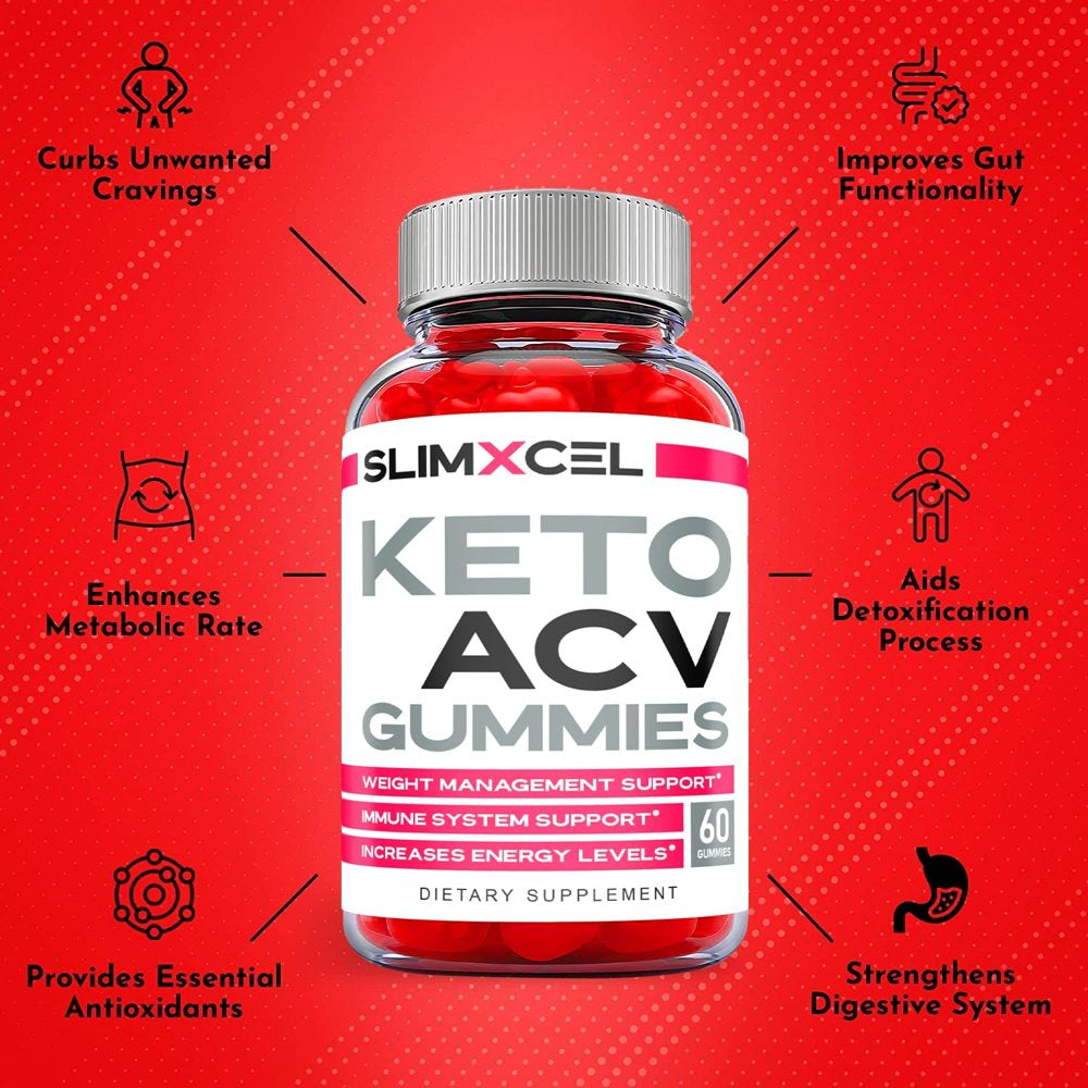 (2 Pack) Slimxcel Keto ACV Gummies - Apple Cider Vinegar Supplement for Weight Loss - Energy & Focus Boosting Dietary Supplements for Weight Management & Metabolism - Fat Burn - 120 Gummies