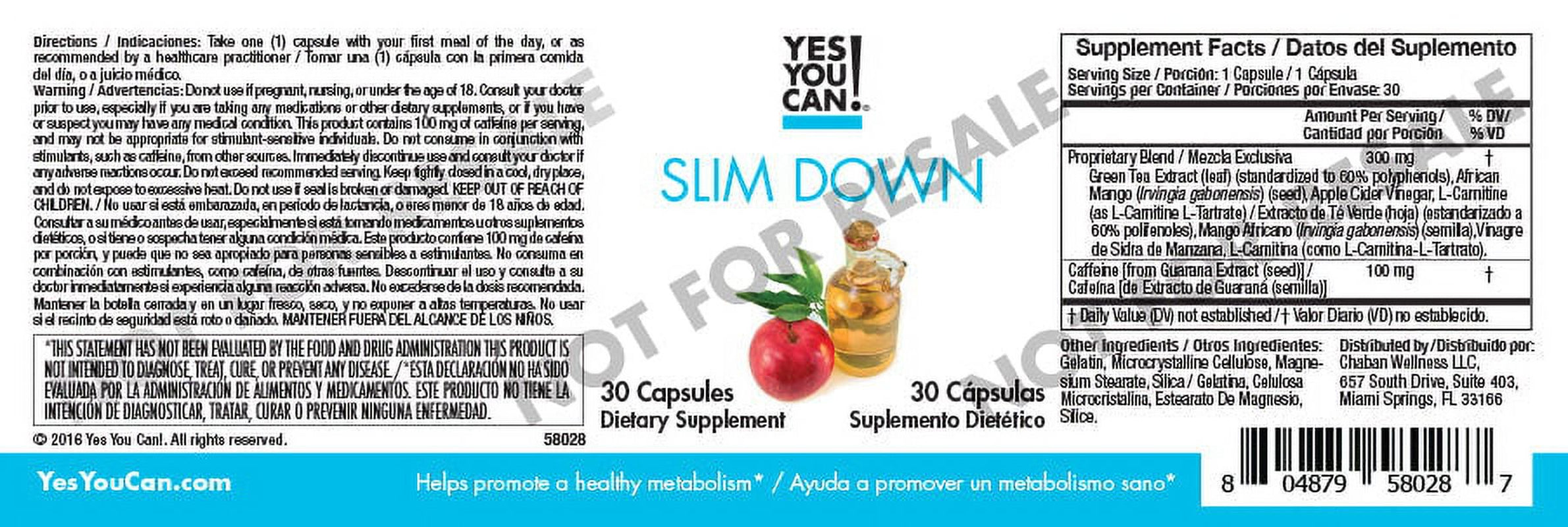 Yes You Can! Weight Loss Diet Supplement Kit Made with High-Quality Ingredients - Bundle Includes: (One Slim Down, One Appetite Support, One Collagen, One Colon Optimizer) - 30 Servings