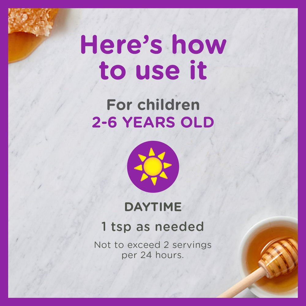 Zarbee’S Kids Cough + Immune Daytime for Ages 2-6 with Honey, Vitamin D & Zinc, Mixed Berry, 4FL Oz