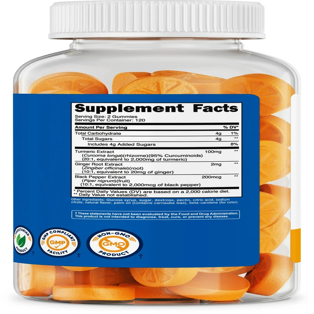 Nutricost Turmeric Gummies (240 Gummies) Supplement, 120 Servings, Citrus Flavored