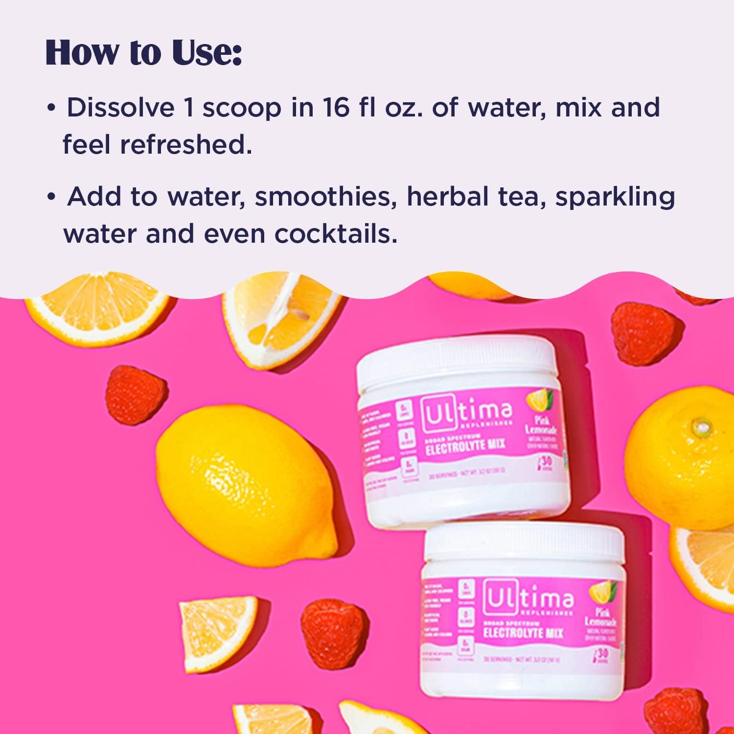 Ultima Replenisher Hydration Electrolyte Powder- Keto & Sugar Free- at Home & on the Go Convenience Bundle- Feel Replenished, Revitalized- Pink Lemonade, 30 Serving Canister & 20 Serving Stickpack​