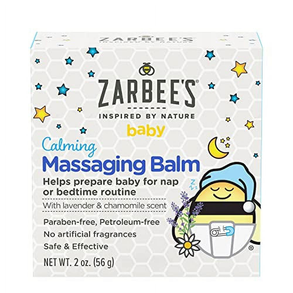 Zarbee'S Baby Massage Balm, Calming and Soothing Sleep with Shea Butter, Lavender and Chamomile, 2 Oz Jar