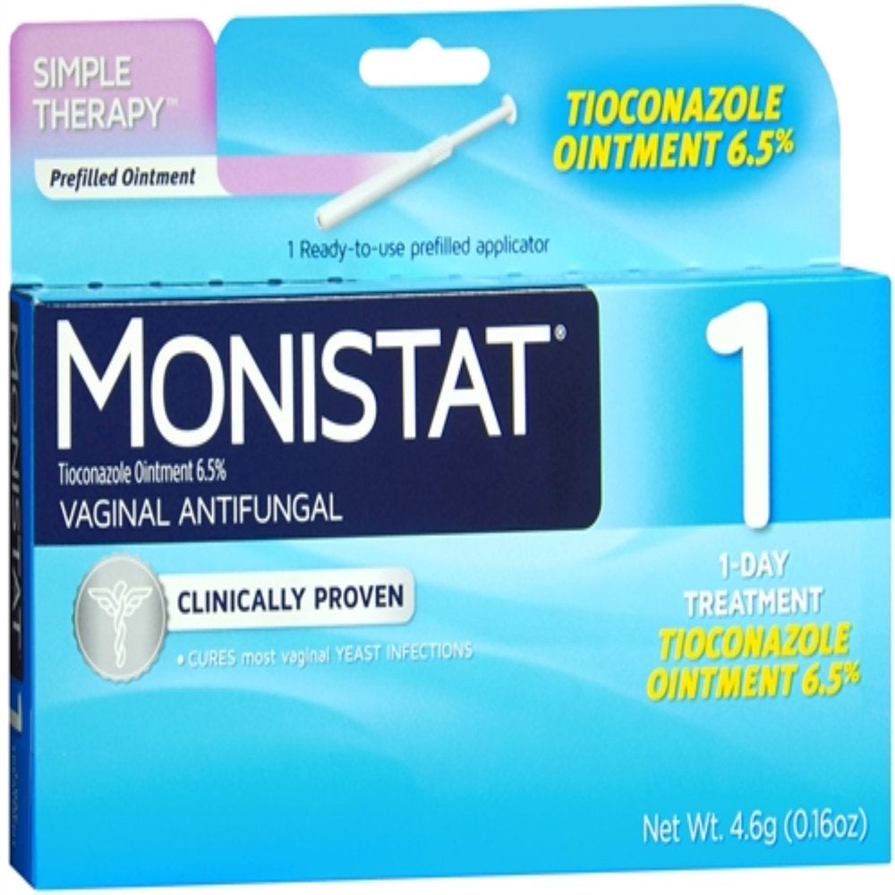 MONISTAT 1-Day Vaginal Antifungal, Prefilled Applicator 1 Ea (Pack of 2)