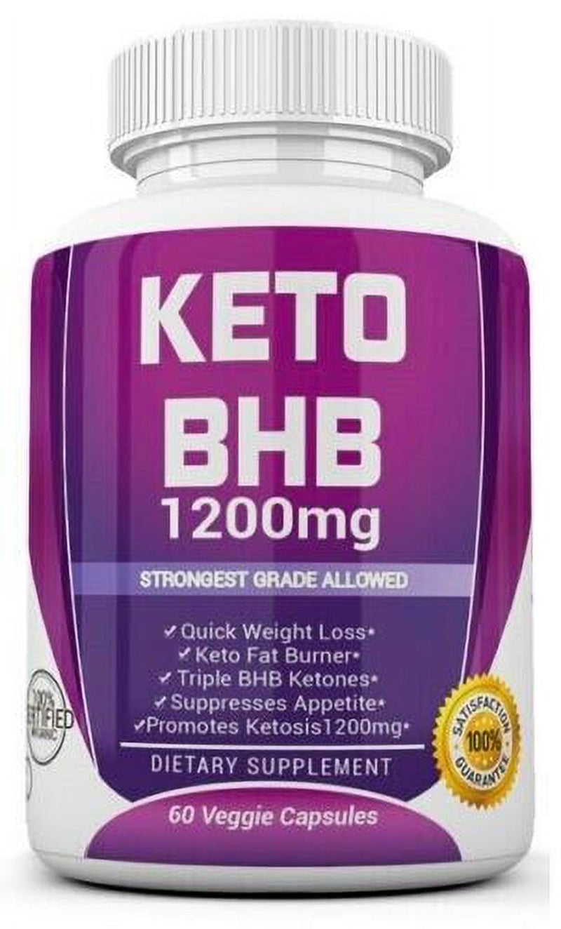 KETO BHB 1200Mg PURE Ketone FAT BURNER Weight Loss Diet Pills - 60 Capsules (Pack of 3)