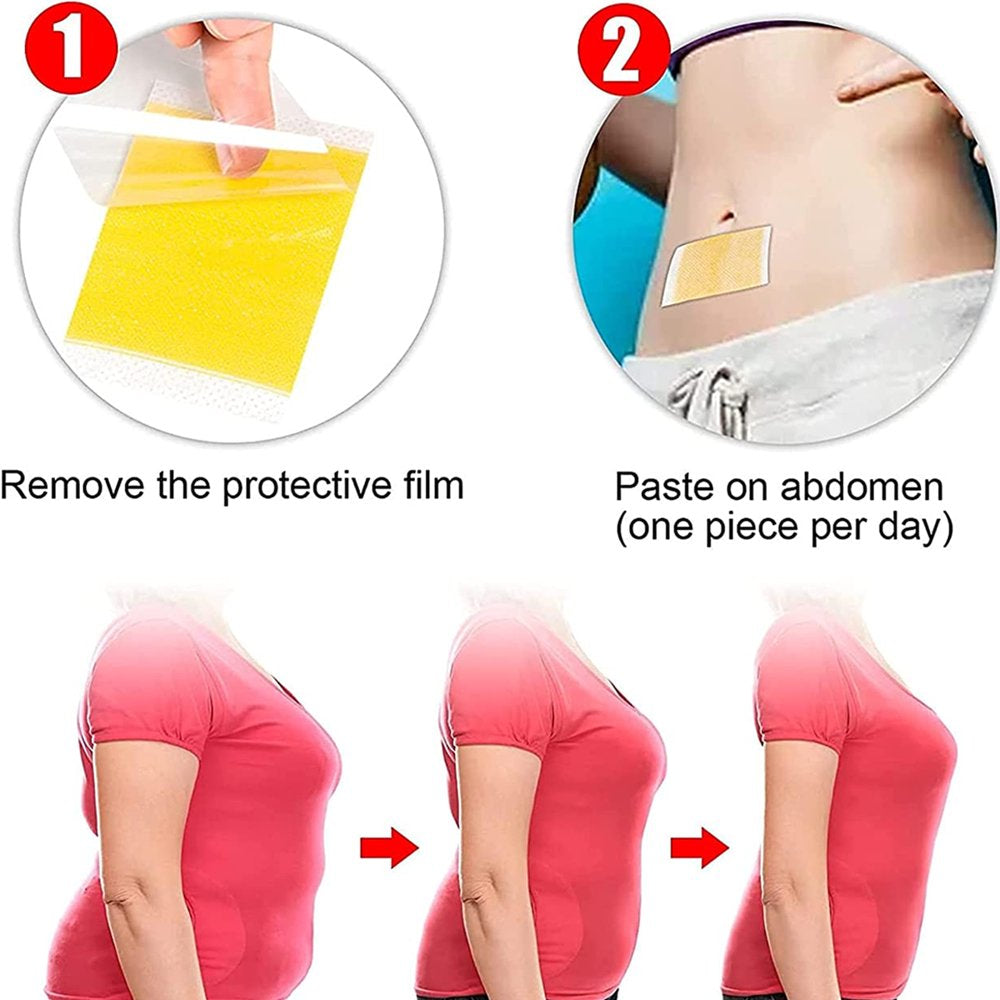 100 PCS Belly Slimming Stickers for Men Women, Fat Patch Eliminate Abdominal Waist Fat Body Labels, Office Worker Loss Weight Sticker, Adhesive Slimming Patches for Waist Belly Legs Arms