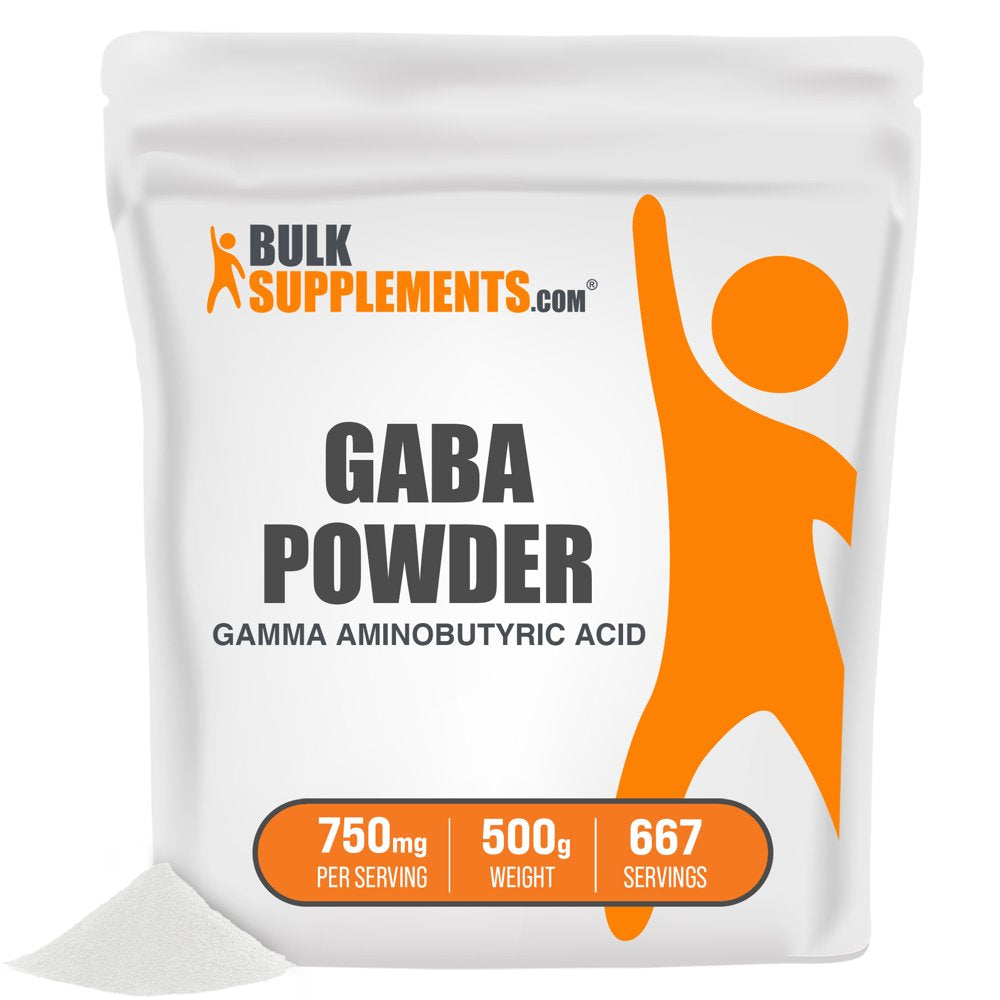 Bulksupplements.Com (GABA) Gamma Aminobutyric Acid Powder - Sleep Supplement - Focus Aid - GABA Supplements - Sleep Powder (500 Grams - 1.1 Lbs)