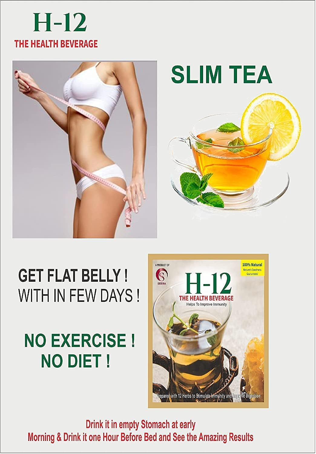 Veena Slimming Tea - Helps in Weight Loss, Reduces Belly Fat, Improves Blood Pressure, Immunity & Weight Loss - Improves Metabolism Pack of 60 Pouches